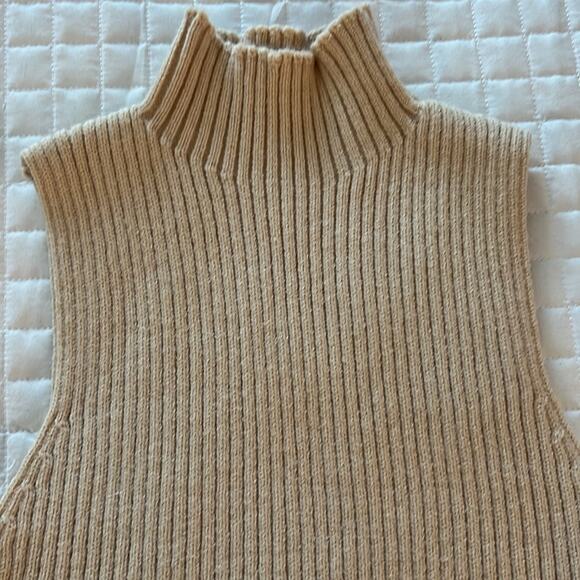 REVOLVE & MINIMALIST lovers COMMENSE camel mock neck ribbed sweater tank S - Picture 10 of 11